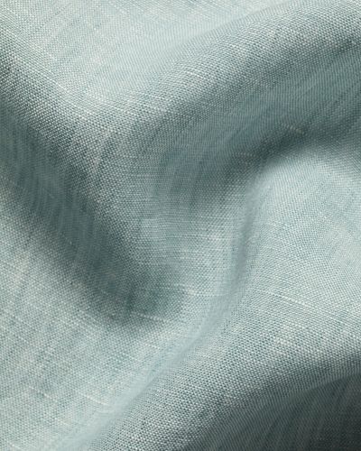 חולצת פשתן טורקיז בהיר אקסטרה סלים פיט - Pale teal green pure linen Extra slim fit shirt
