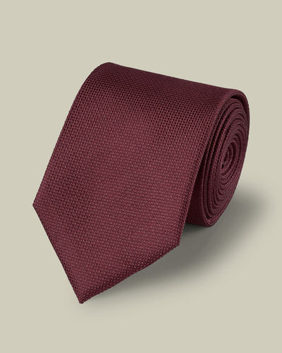 עניבה - Burgundy red silk tie