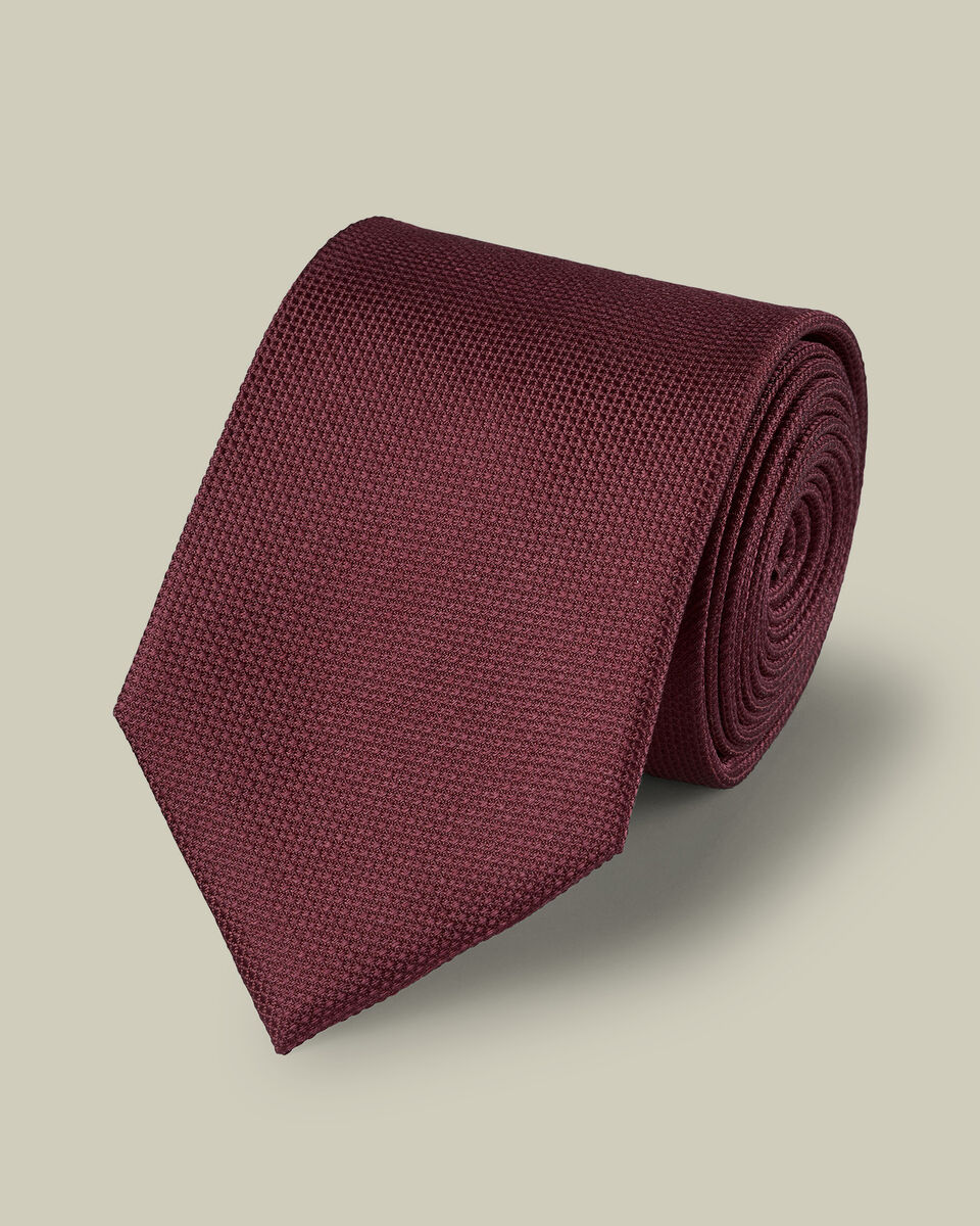 עניבה - Burgundy red silk tie
