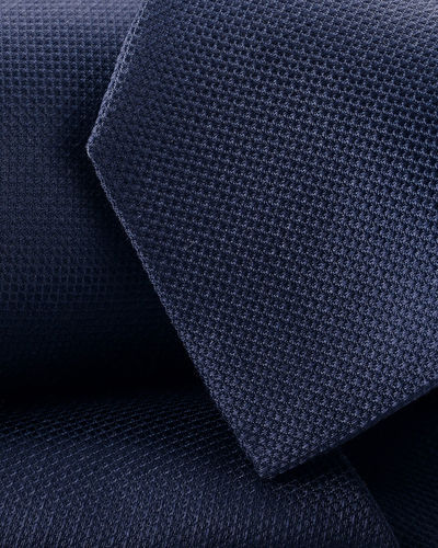 עניבה - Navy textured silk tie 