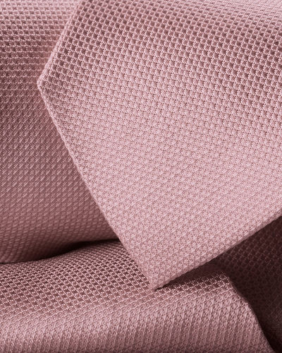 עניבה - Pink textured plain tie
