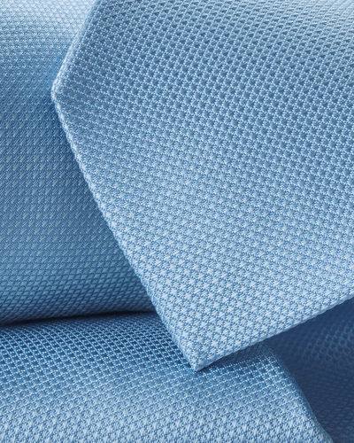 עניבה - Sky blue textured silk tie