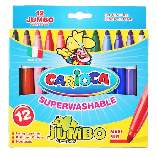 סט 12 טושים קריוקה ג'מבו Carioca