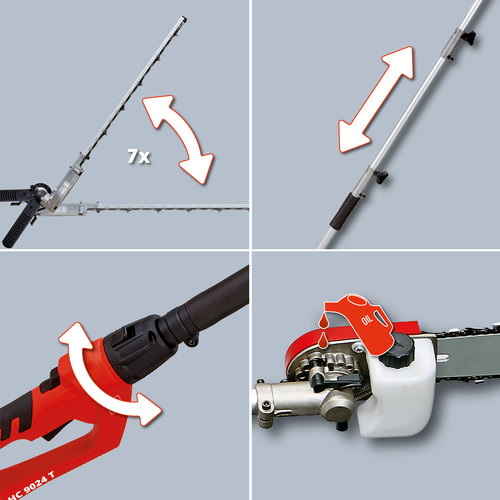 גוזם + מסור שרשרת טלסקופי, חשמלי GC-HC 9024 תוצרת EINHELL