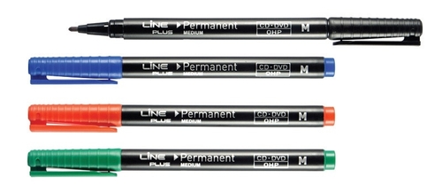 טוש שקפים M שחור/אדום/כחול Line plus