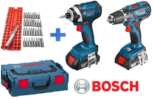 סט 18V אימפקט+מקדחה סוללות 1.5AH+ביטים