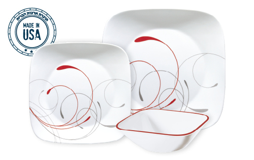 סט צלחות 18 חלקים מרובע ספלנדור | Corning Ware Splendor Square