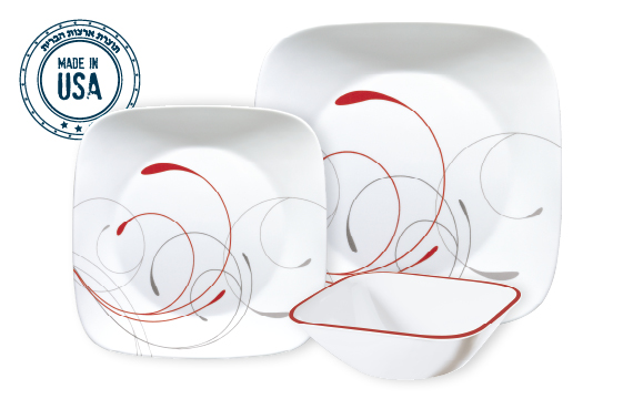 סט צלחות 18 חלקים מרובע ספלנדור | Corning Ware Splendor Square