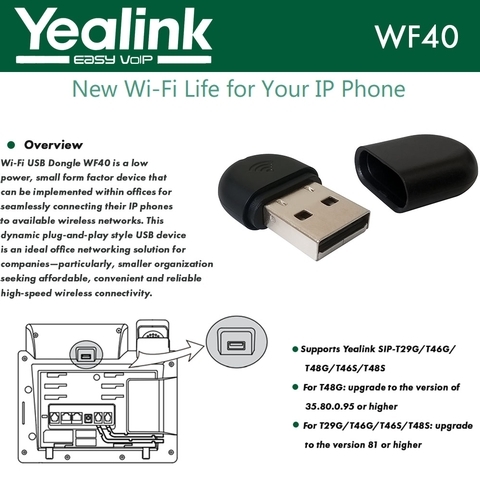 Yealink WF40, Wi-Fi USB Dongle 150 Mbps