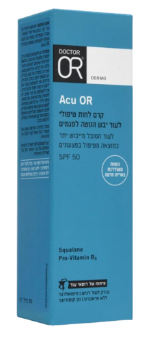 Acu OR | קרם לחות | טיפולי לעור יבש | הנוטה לפגמים | SPF50 | מכיל 50 מל | 