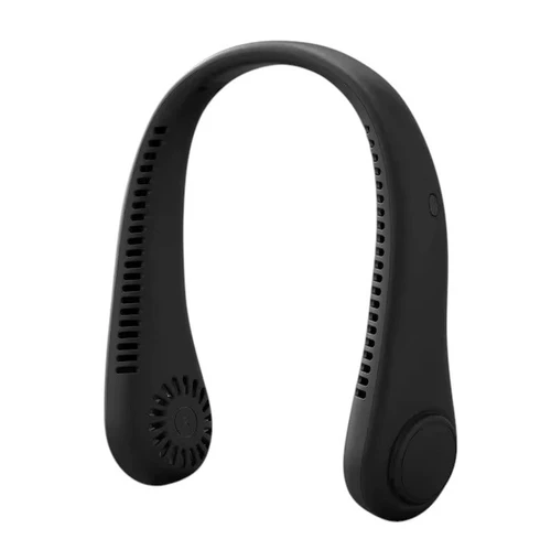 מאוורר צוואר נייד ונטען עם חיבור USB | ללא להבים, שקט וקל- צבע שחור 