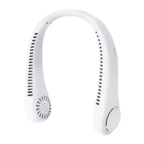 מאוורר צוואר נייד ונטען עם חיבור USB | ללא להבים, שקט וקל- צבע לבן 