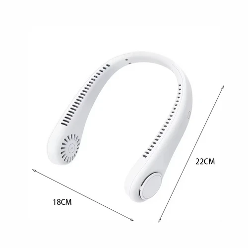 מאוורר צוואר נייד ונטען עם חיבור USB | ללא להבים, שקט וקל- צבע לבן 
