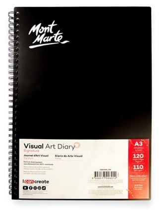 מחברת סקיצות ספירלה Mont Marte Visual Art Diary A3 – ‏120 דפים