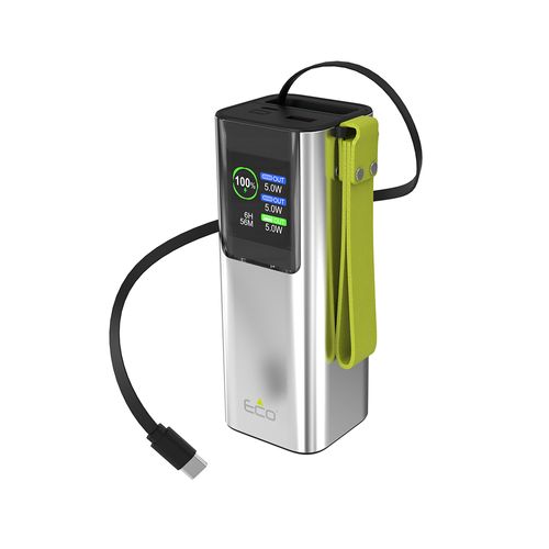 סוללת גיבוי עם כבל נגלל ECO PB-2100 20,000mAh PD 100W