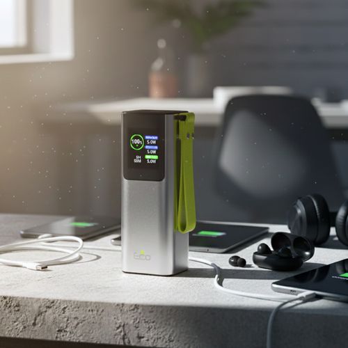 סוללת גיבוי עם כבל נגלל ECO PB-2100 20,000mAh PD 100W