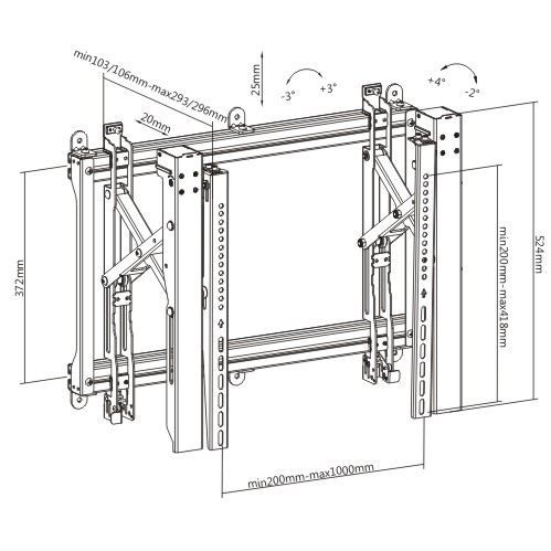 מתקן Video Wall דגם LVW06-46T