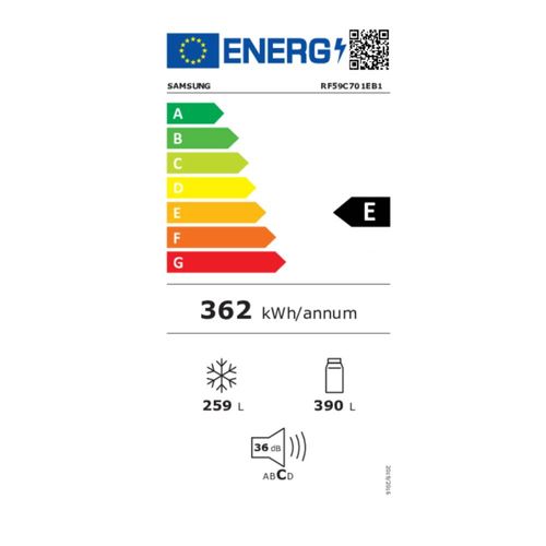 מקרר 4 דלתות 649 ליטר Samsung RF59C701EB1M נירו' מושחרת