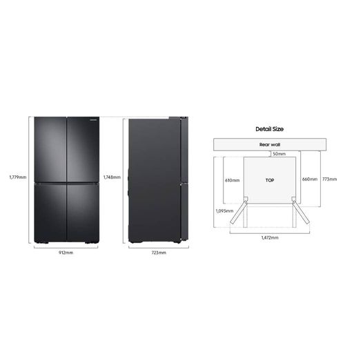 מקרר 4 דלתות 649 ליטר Samsung RF59C701EB1 נירו' מושחרת | קוריאה