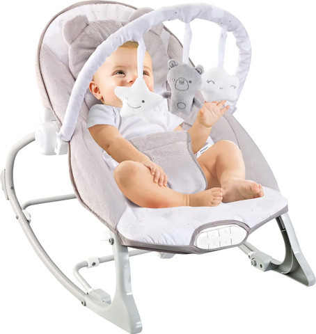 טרמפולינה ונדנדה 2 ב־1 לתינוק אפור Baby Michel