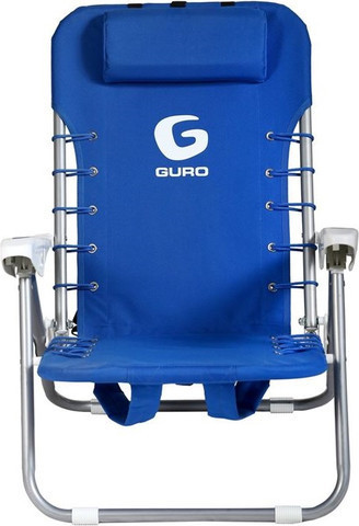 כיסא חוף מתקפל 4 מצבים  GURO BEACH CHAIR STEEL - כחול- 