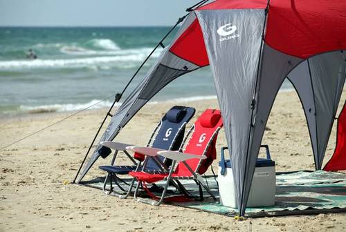 כיסא חוף מתקפל 4 מצבים  GURO BEACH CHAIR STEEL - כחול- 