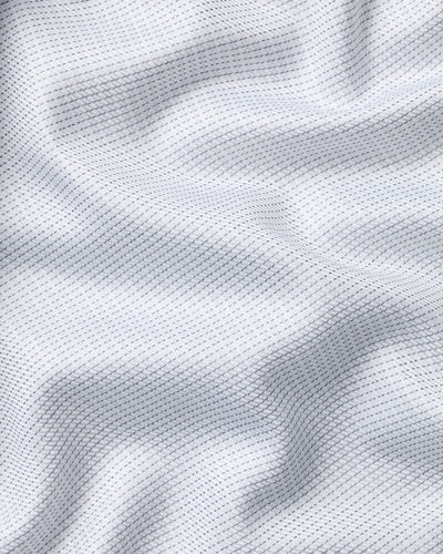 חולצה אפור כסוף גזרת אקסטרה סלים -Silver grey non-iron stretch Greenwich weave cutaway Extra slim fit shirt