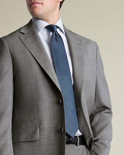 חולצה אפור כסוף גזרת אקסטרה סלים -Silver grey non-iron stretch Greenwich weave cutaway Extra slim fit shirt