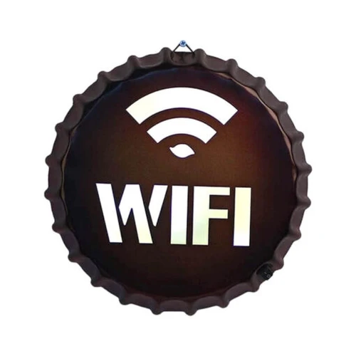 שלט לד מעוצב WIFI | תאורת קיר וינטג' בצורת פקק בירה