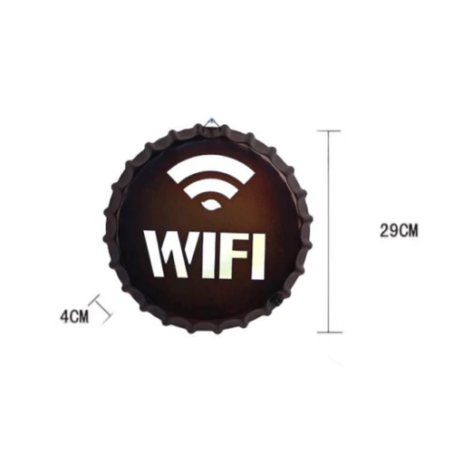 שלט לד מעוצב WIFI | תאורת קיר וינטג' בצורת פקק בירה