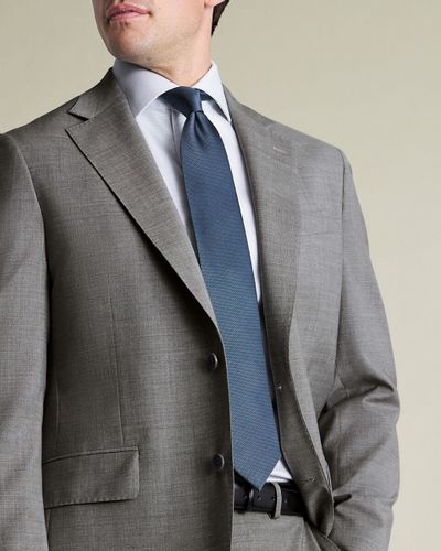 חולצה אפור כסוף גזרת קלאסיק -Silver grey non-iron stretch Greenwich weave cutaway Classic fit shirt