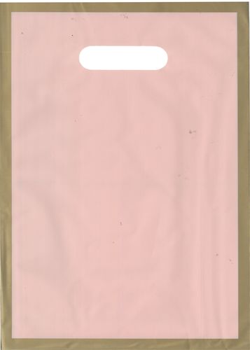 50 שקית ורודה עם מסגרת זהב/ 28/40 ס''מ