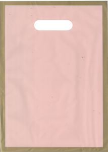 50 שקית ורודה עם מסגרת זהב/ 28/40 ס