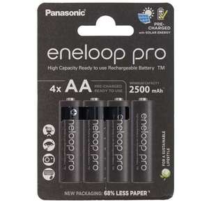 4 סוללות AA נטענות Panasonic eneloop Pro 2500mAh