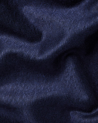 חולצת פולו נייבי מפשתן - Navy blue short sleeve linen polo 