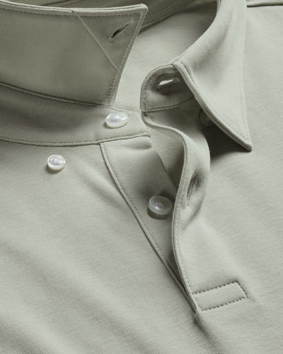 חולצת פולו טורקיז בהיר אלגנטית - Pale teal green short sleeve jersey polo