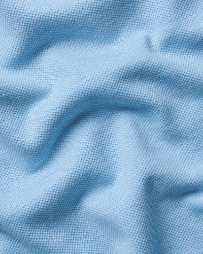 חולצת פולו תכלת - Light blue Marl short sleeve cotton stretch pique polo