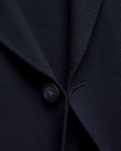 ג'קט נייבי בד סירסאקר לא מובנה - Navy seersucker slim fit jacket