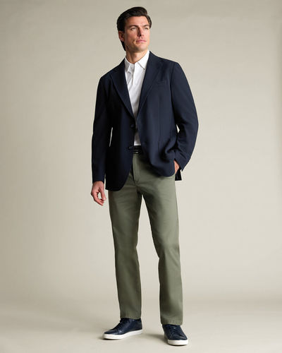 ג'קט נייבי בד סירסאקר לא מובנה - Navy seersucker slim fit jacket
