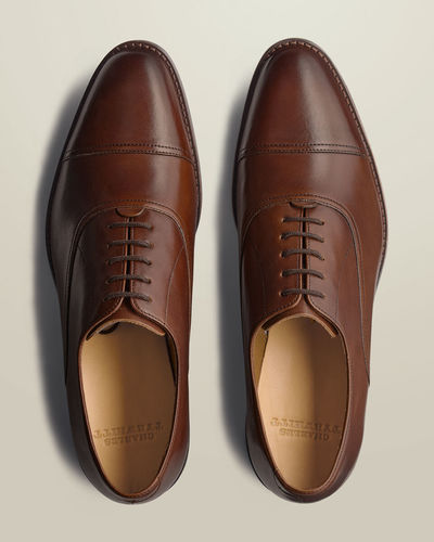 נעל אוקספורד אלגנטית חום שוקולד - Chocolate brown leather Oxford shoe
