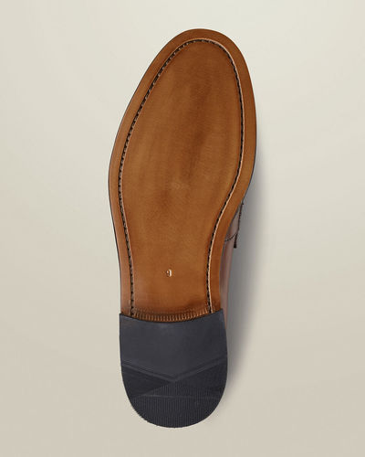 לופרס פני מעור - חום - Chestnut brown leather penny loafer
