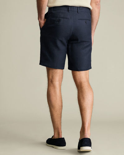 מכנסיים קצרים כחול נייבי פשתן - Navy Linen Shorts