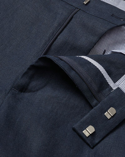 מכנסיים קצרים כחול נייבי פשתן - Navy Linen Shorts