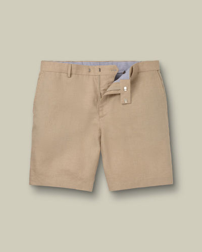 מכנסיים קצרים טאופ פשתן - Taupe Linen Shorts