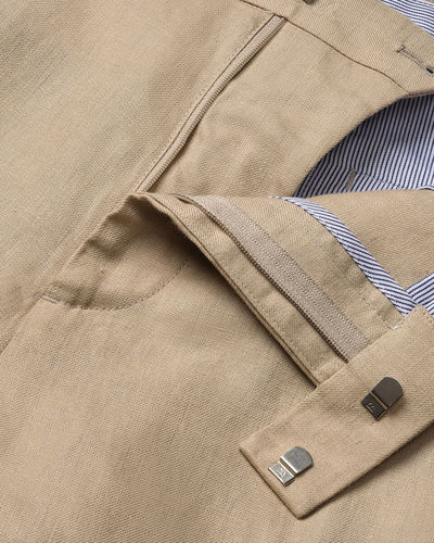 מכנסיים קצרים טאופ פשתן - Taupe Linen Shorts