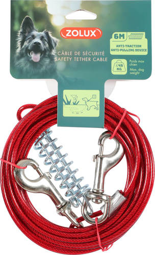 זולוקס כבל קשירה איכותי לכלבים  TIE-OUT CABLE 6 M