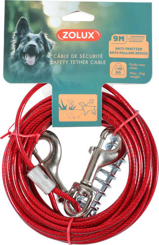 זולוקס כבל קשירה איכותי לכלבים  TIE-OUT CABLE 9 M