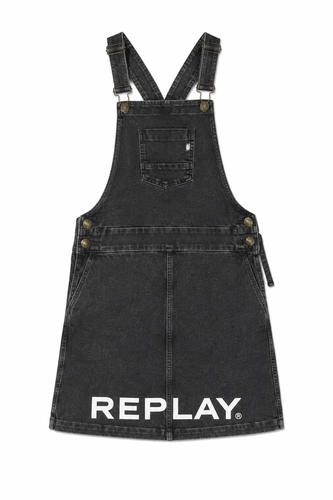  שמלת סרפן ג'ינס שחורה לבנות Replay