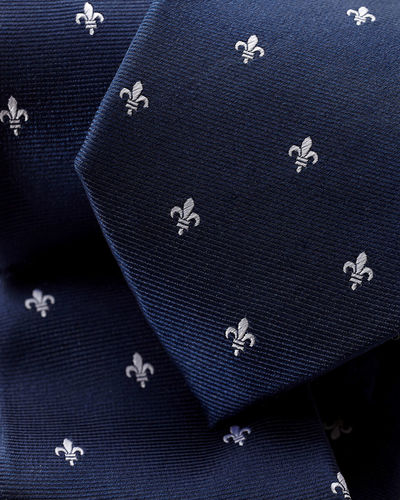 עניבה - French blue Fleur de Lys silk tie