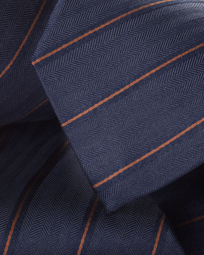 עניבה - Royal blue silk stripe tie